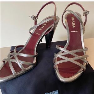 Prada Silver strappy sandals - 6.5 US